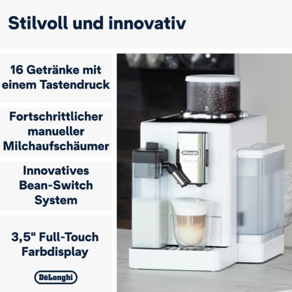 Kaffeevollautomat De’Longhi EXAM440.55.W Rivelia Milk Weiß